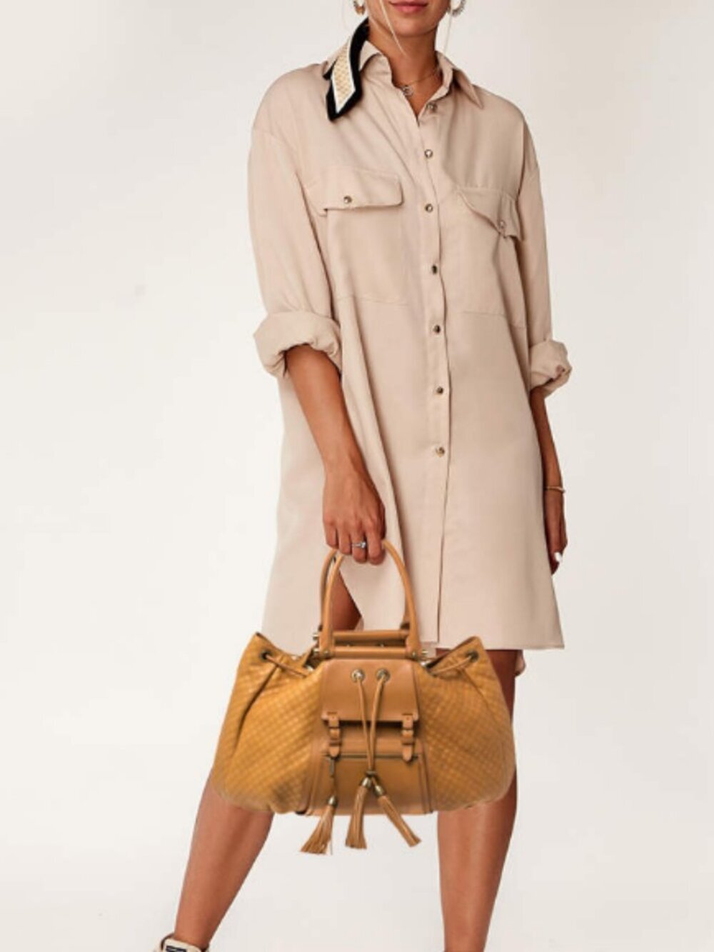 Zac Posen Tan Quilted Beatrice Bag